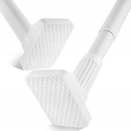 DRĄŻEK TELESKOPOWY DO ZASŁON FIRAN KARNISZ UCHWYT DO SZAFY BIAŁY 75 - 120cm