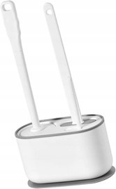 BIAŁY ZESTAW SZCZOTEK DO WC PODSTAWA DO ŁAZIENKI DŁUGIE RĄCZKI