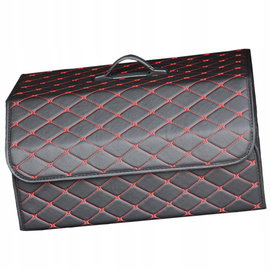 Składany organizer do bagażnika samochodowego, wielofunkcyjny, PU, czarny