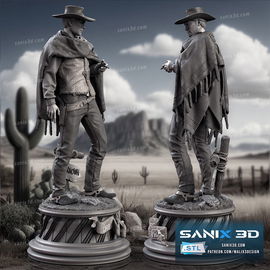 Clint Eastwood, wydruk 3D, żywica