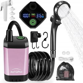 AUTOPkio Prysznic kempingowy z akumulatorem 6000 mAh z pompą SZARY