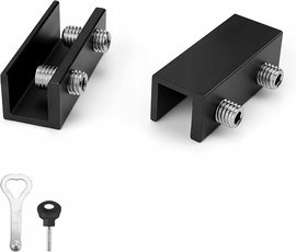 Blokada okna przesuwnego Ogranicznik ze stopu aluminium Czarny 2szt