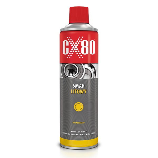 Smar litowy łożyska zawiasy zamki łańcuchy linki Wodoodporny CX80 Spray 500