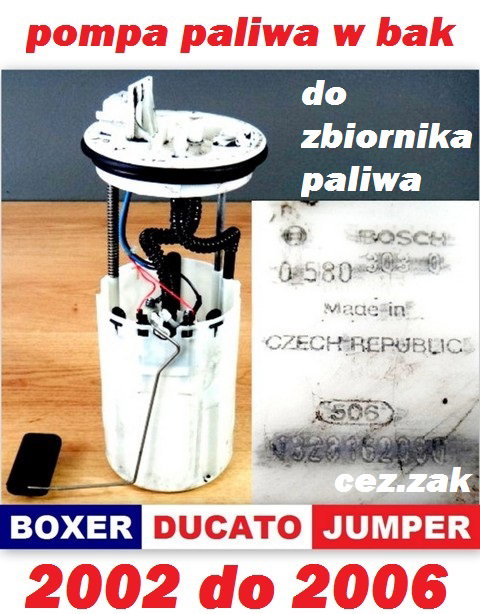 Pompa paliwa w bak Fiat Ducato Peugeot Boxer Citroen Jumper 2001-2006