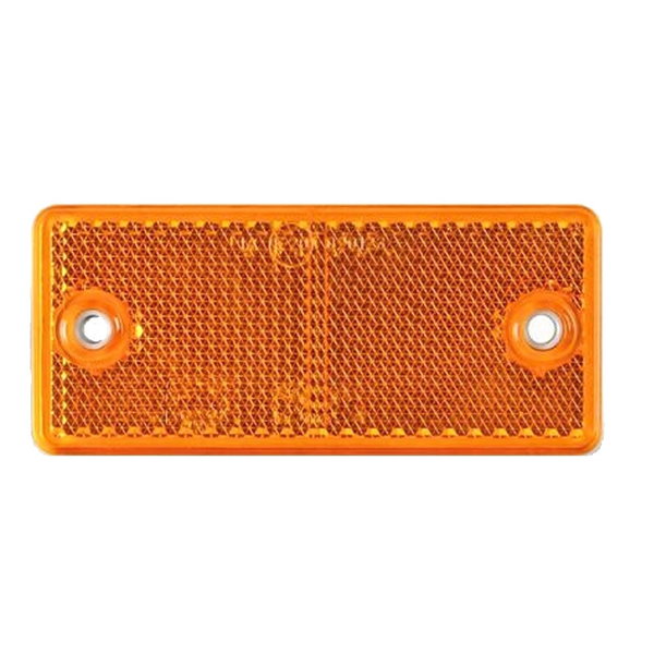 Odblask prostokątny POMARAŃCZOWY 90x40mm z dwoma otworami 