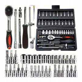 Klucze Nasadowe Imbus Torx 46 elem 1/4" Walizka Zestaw Kluczy Nasadowych