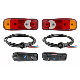 Komplet lamp 2 Lampy tylne + 2 wtyczki lamp tył 12V 24V gniazdo 6 pinowe