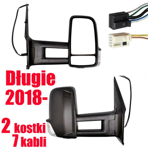 Lusterko PRAWE Długie 2 kostki Elektryczne 7 kabli Ogrzewane Mercedes Sprinter