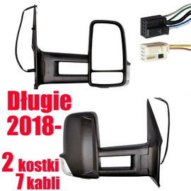 Lusterko PRAWE Długie 2 kostki Elektryczne 7 kabli Ogrzewane Mercedes 