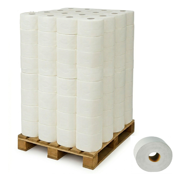 Papier toaletowy Jumbo Paleta 576 rolek Biały 80m 72 opakowań 8 rolek