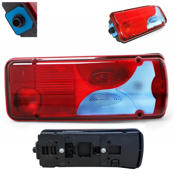 Lampa tylna prawa do zabudowy MAN/Mercedes/Scania/VW, gniazdo boczne