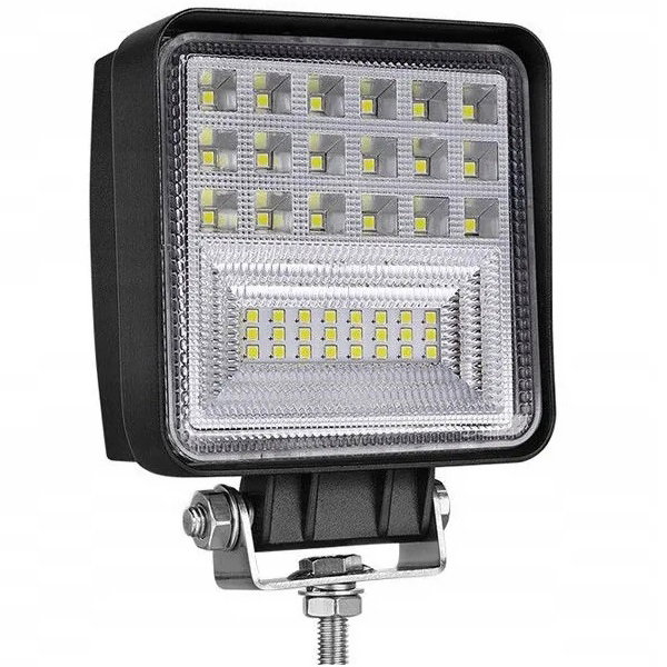 Lampa robocza LED 126W 12V/24V, 42 diody, biała/pomarańczowa, IP65