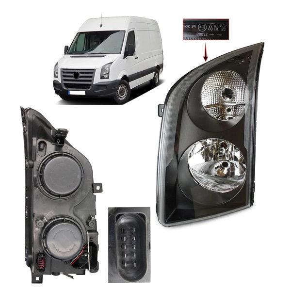 Reflektor lewy przedni Volkswagen Crafter 2006-2013 AYFAR
