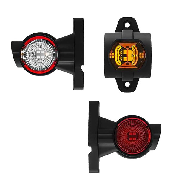 Lampa obrysowa LED 3-kolorowa LEWA 12-36V na krótkim ramieniu FT-140