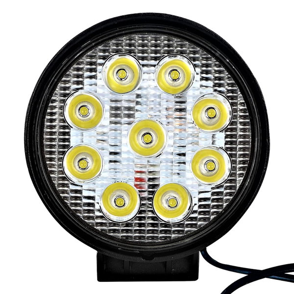 Lampa robocza LED 27 W, 9 diod, 12 V, 2090 lm, IP65, okrągła