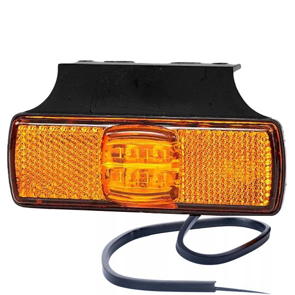 Lampa obrysowa LED 12V 24V Pomarańczowa Lampka boczna z uchwytem i kablami