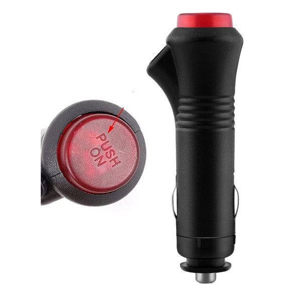Włącznik PUSH ON 12V 24V wtyczka pod gniazdo zapalniczki 5A