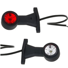 Lampa biało-czerwona LED obrysowa 12V 24V Lampka gabarytowa Prosta 