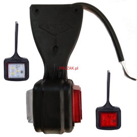 Lampa obrysowa LED  Biało-Czerwona 12V 24 Wisząca PRAWA - LD 430/P