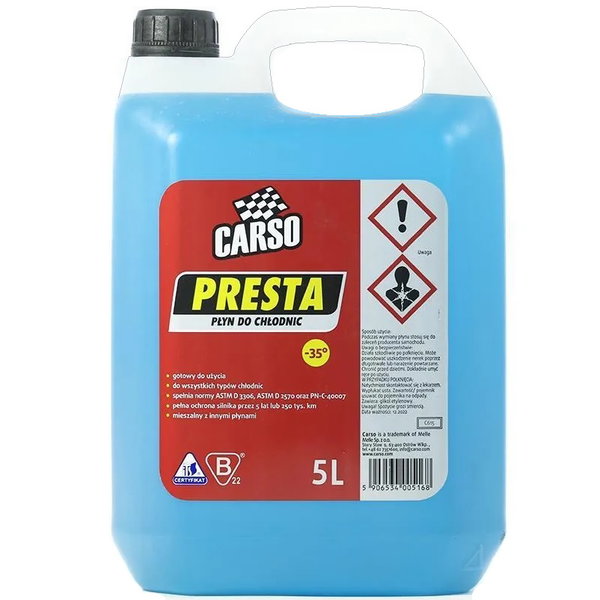 Płyn do Chłodnic Niebieski 5L -35C K2 Carso Presta Gotowy Płyn chłodniczy