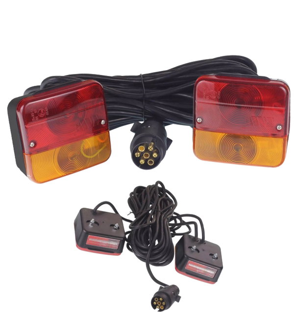 Lampy do Przyczepki Komplet lamp tył przyczepy najazdu z kabelem 7,5m+2,5m