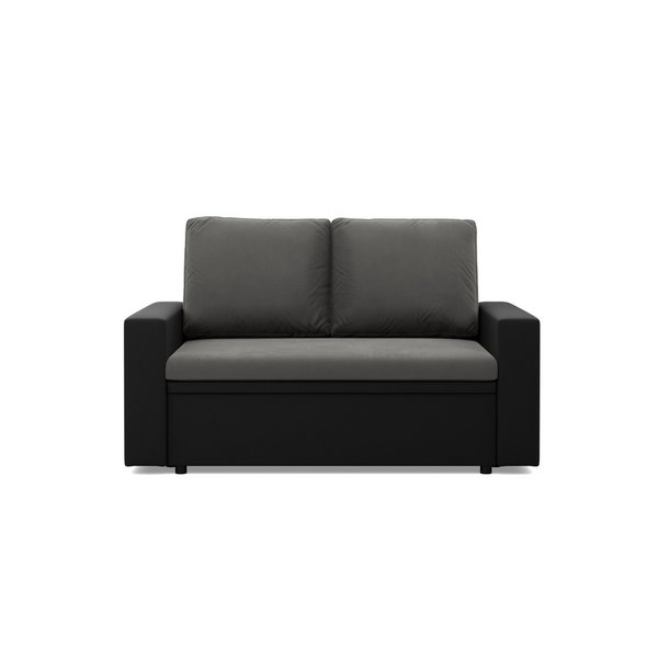 Rozkładana sofa, CAPERO, ekoskóra, 148x87x90 cm, czarny, szary | TYLETEGOTU