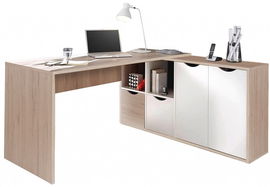 Biurko narożne, ARTEO, 160x67x77 cm, biały, san remo, mat | TYLETEGOTU