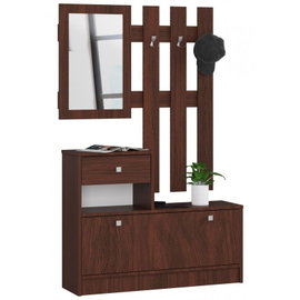 Garderoba, szafka na buty, lustro, BELLANO, 90x25x170, wenge| TYLETEGOTU