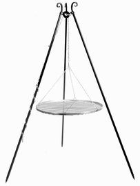 Grill na trójnogu 180 cm, TRIVO, ruszt stal nierdzewna, 80 cm | TYLETEGOTU