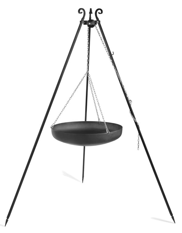 Wok na trójnogu 180 cm, TRIVO, stal naturalna, 70 cm | TYLETEGOTU