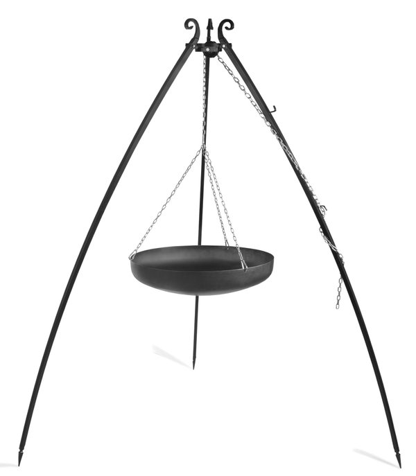 Wok na trójnogu 200 cm, LARGO, stal naturalna, 60 cm | TYLETEGOTU