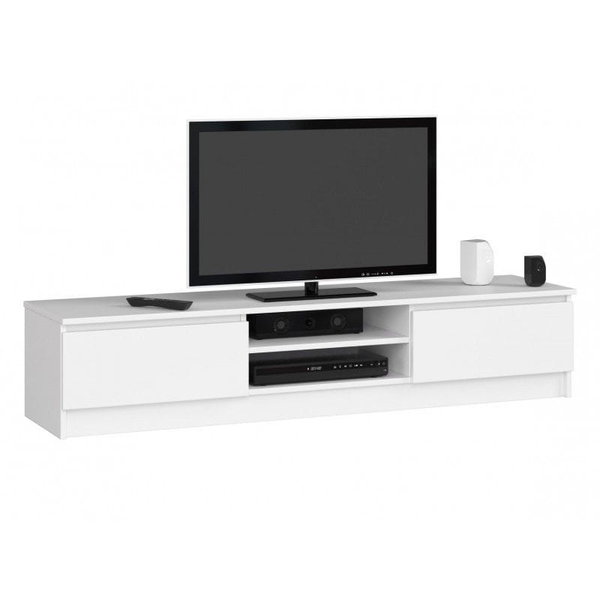 Szafka rtv, NOVA 160x40x33 cm, biel, mat | TYLETEGOTU