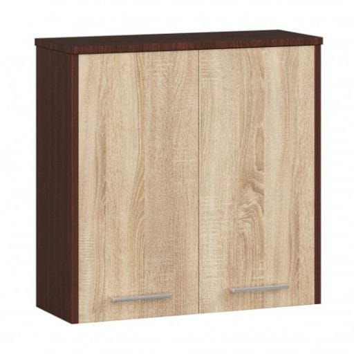 Szafka wisząca, witryna, ELION, 60x23x60 cm, wenge, dąb sonoma, mat