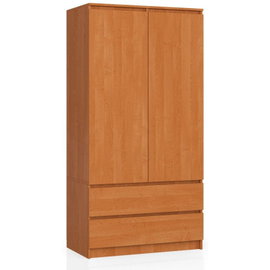 Szafa do sypialni, 2 szuflady, drzwi, DORMI, 90x51x180 cm, olcha, mat