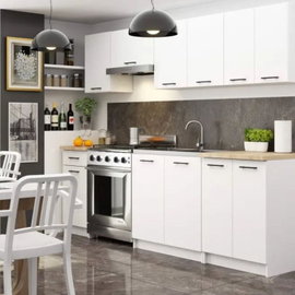 Zestaw kuchenny, meble do kuchni, KLARA, 240x60 cm, biel, mat