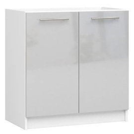 Szafka pod zlewozmywak, KLARA, 80x46x82 cm, biały, metalik, połysk