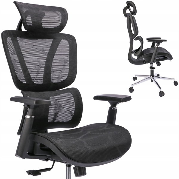 Fotel ergonomiczny, RENO, gabinetowy, czarny | TYLETEGOTU
