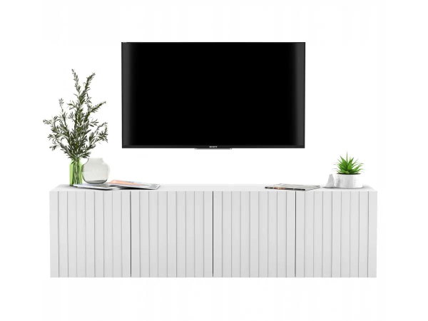 Komoda RTV, szafka, glamour, GRAVO, 150x37x39 cm, biały, mat | TYLETEGOTU