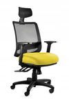 Fotel ergonomiczny do biura, Saga Plus, mustard