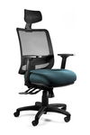 Fotel ergonomiczny do biura, Saga Plus, steelblue