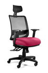 Fotel ergonomiczny do biura, Saga Plus, magenta