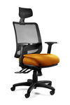 Fotel ergonomiczny do biura, Saga Plus, mandarin