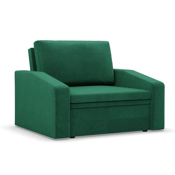Fotel rozkładany, Punto, velvet, 118x87x90 cm, butelkowa zieleń | TYLETEGOTU