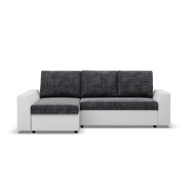 Narożnik z funkcją spania, Viktor, 243x140x92 cm, biel | TYLETEGOTU