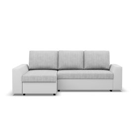 Narożnik z funkcją spania, Viktor, 243x140x92 cm, biel | TYLETEGOTU