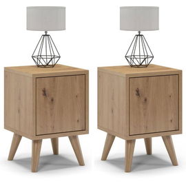 Szafki nocne na nóżkach, zamknięte, SKAND, 30x30x45 cm, dąb, mat