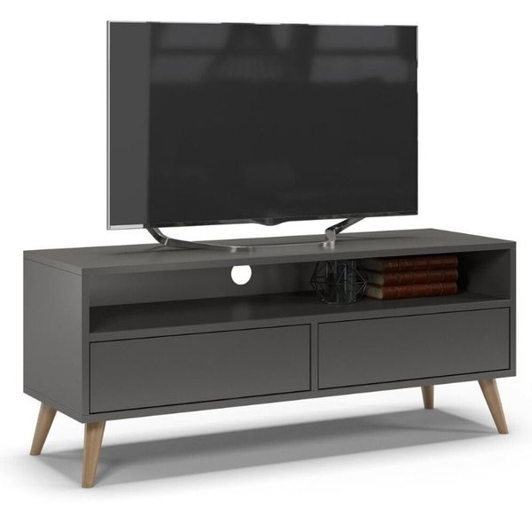 Szafka rtv, stolik pod telewizor, SKAND, 120x40x50 cm, grafit, mat | TYLETEGOTU