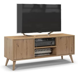 Szafka rtv, skandynawski styl, SKAND, 120x40x50 cm, dąb, mat