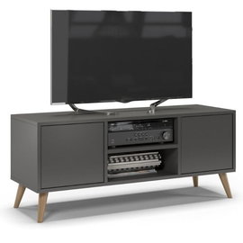 Szafka rtv, skandynawski styl, SKAND, 120x40x50 cm, grafit, mat | TYLETEGOTU