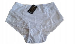 Majtki damskie Figi z wysokim stanem koronkowe 254 3XL 46 białe